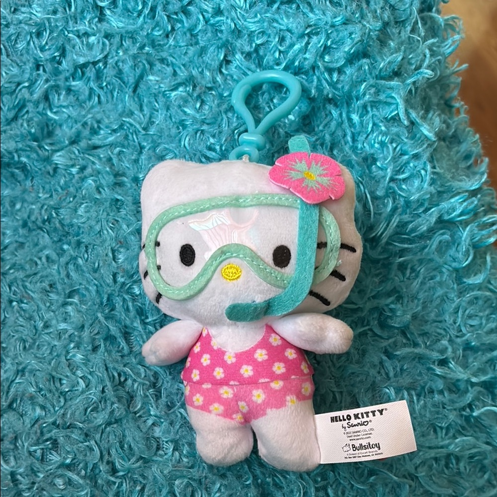 Hello Kitty Pink and Green Stuffed Animal with Snorkel